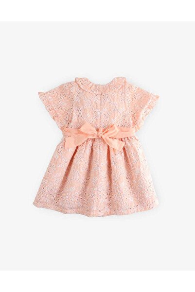 Gingersnaps Girls' Lace Dress with Waist Tie and Short Sleeves