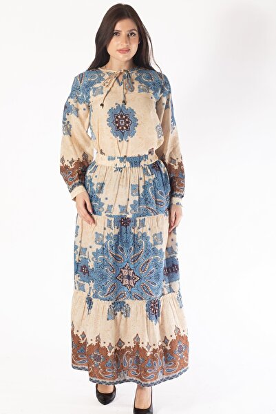 Yola تنورة ماكسي بطبعة جرافيكية