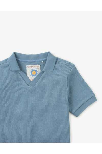 Gingersnaps Solid Ribbed Short Sleeve T-Shirt for Infant Boys