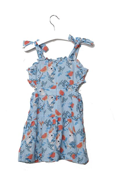 Gingersnaps Girls' Floral Dress with Bow Straps and Side Openings
