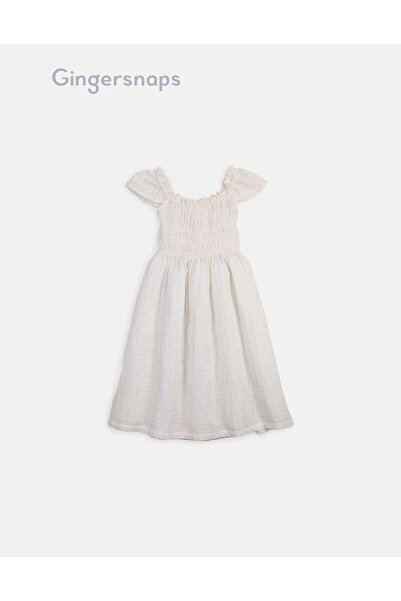 Gingersnaps Girls' Short Sleeve Gathered Dress, Flared Skirt