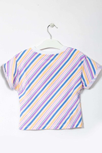 Gingersnaps Girls' Short Sleeve Wavy Striped T-Shirt