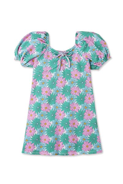 Gingersnaps Girls' Short Sleeve Floral Dress