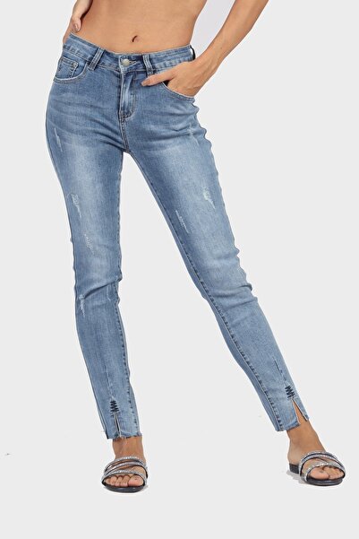 mica بنطال بسحاب عالي الخصر وجيوب