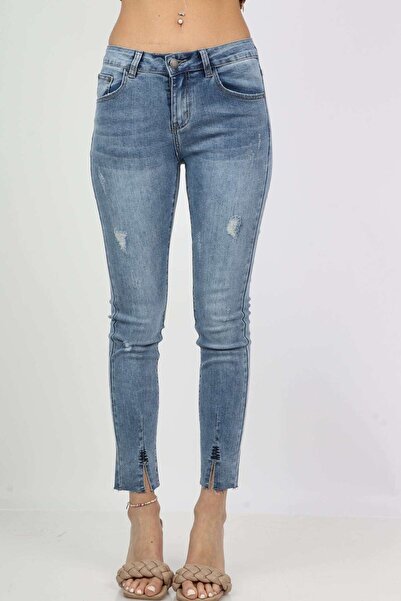 mica بنطال بسحاب عالي الخصر وجيوب