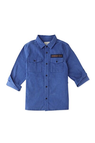 Gingersnaps Boys' Long Sleeve Solid Woven Polo Shirt