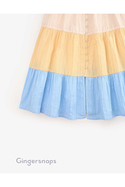 Gingersnaps Girls' Colorful Button-Front Wide Strap Dress