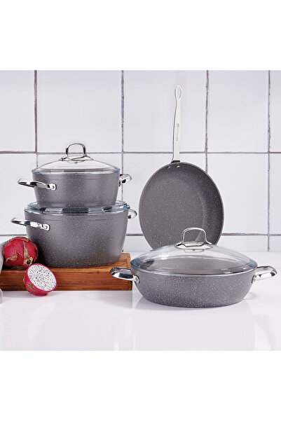 KORKMAZ Mondea Granite Cookware Set 7 Pieces Beige. / A2892