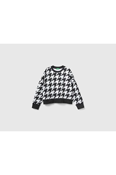 United Colors of Benetton Houndstooth Pattern Women's Sweatshirt