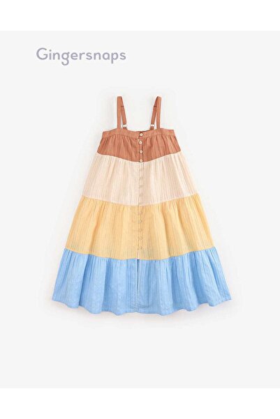 Gingersnaps Girls' Colorful Button-Front Wide Strap Dress