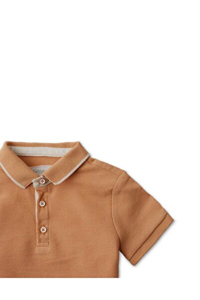 Gingersnaps Brown Polo Button-Up Short Sleeve Baby Boys' T-Shirt