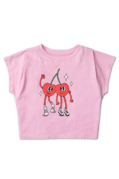 Gingersnaps Girls' Short Sleeve Apple Print T-Shirt