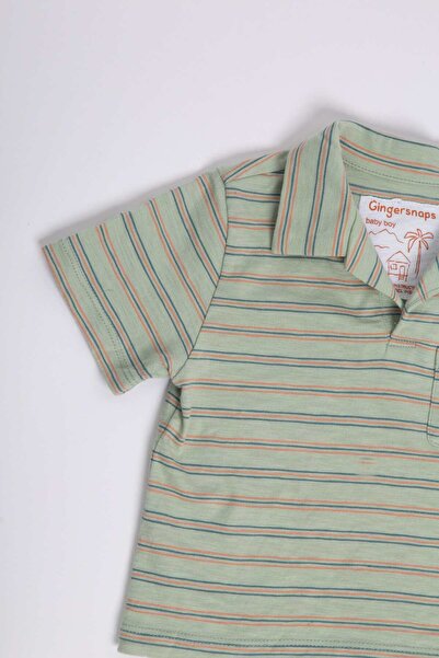 Gingersnaps Boys' Solid Polo Striped T-Shirt