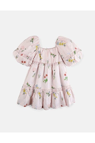 Gingersnaps Girls' Half-Sleeve Floral Dress for Girls