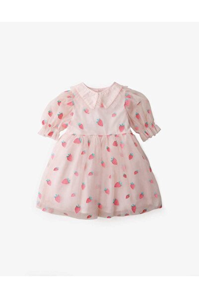 Gingersnaps Girls' Short Sleeve Strawberry Print Dress
