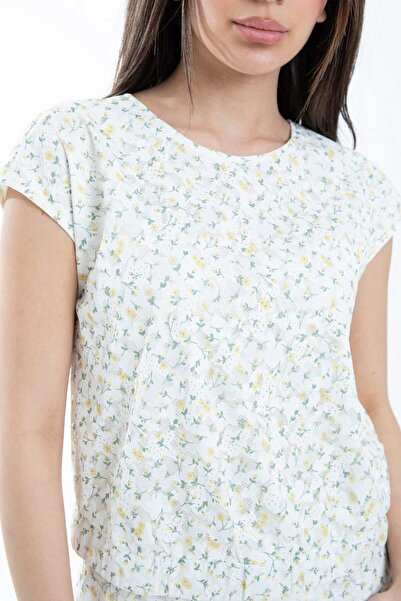 mica Embroidered Short Sleeve Top