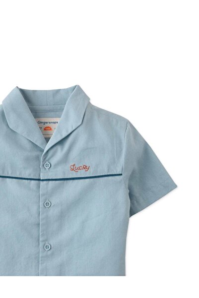 Gingersnaps Infant Boys' Short Sleeve Woven Polo Shirt with Front Buttons