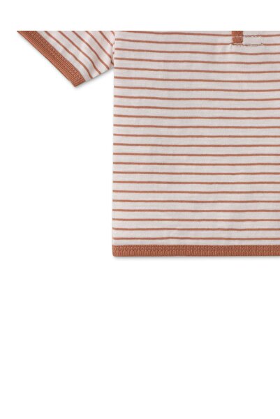 Gingersnaps Striped Front-Button Short Sleeve T-Shirt for Baby Boys