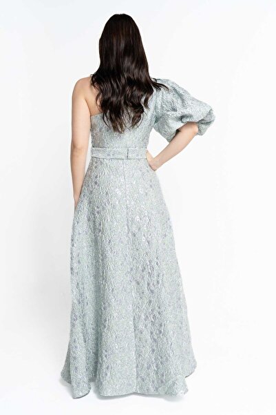 Nichii One-Shoulder Puff Sleeve Maxi Dress