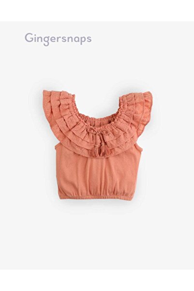 Gingersnaps Girls' Solid Top with Butterfly Design