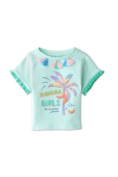 Gingersnaps Girls' Short Sleeve T-Shirt with Chest Print