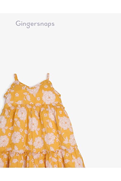 Gingersnaps Girls' Floral Layered Dress with Adjustable Straps