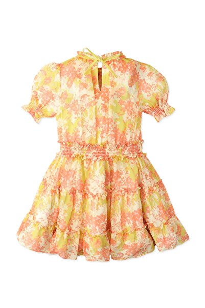 Gingersnaps Girls' Floral Waist-Defined Dress