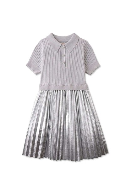 Gingersnaps Girls' Textured Knit Dress with Shiny Skirt