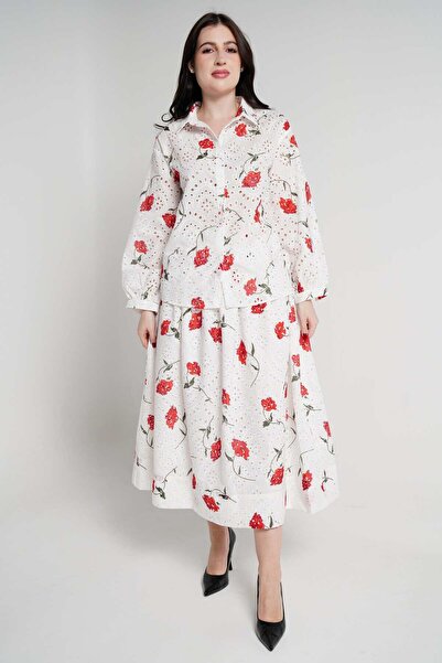 Nichii Women's Floral Lace Long Sleeve Shirt