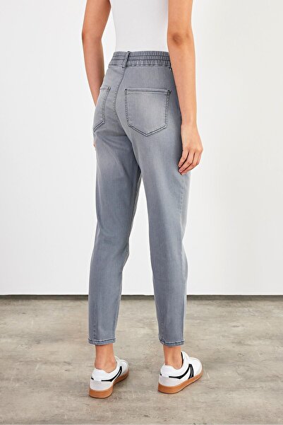 VENA Norah Grey Παντελόνι τζιν με ελαστική μέση-Γκρι