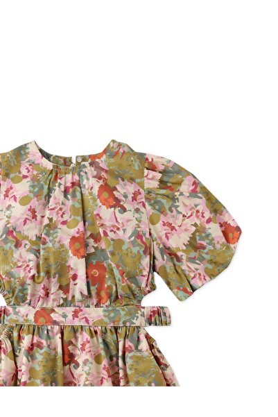 Gingersnaps Girls' Large Floral Print Short Sleeve Dress