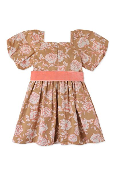 Gingersnaps Girls' Floral Print Dress with Waist Tie