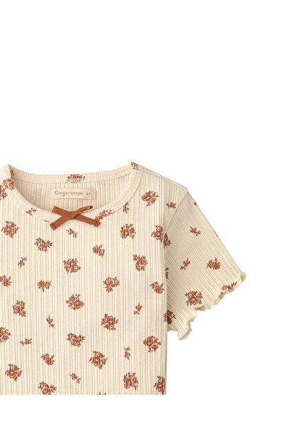 Gingersnaps Girls' Short Sleeve T-Shirt with Floral Design