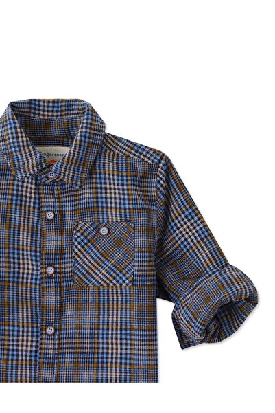 Gingersnaps Plaid Long Sleeve Woven Polo Shirt for Newborn Boys