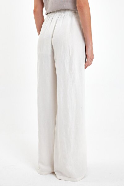 VENA Women's Wide Leg Linen Beach Pants-Ivory