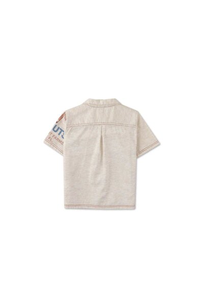 Gingersnaps Boys' Short Sleeve Baby Shirt with Fawn Print