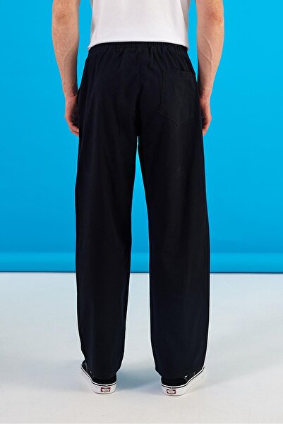 VENA Steve Straight Leg Textured Beach Pants-Μαύρο