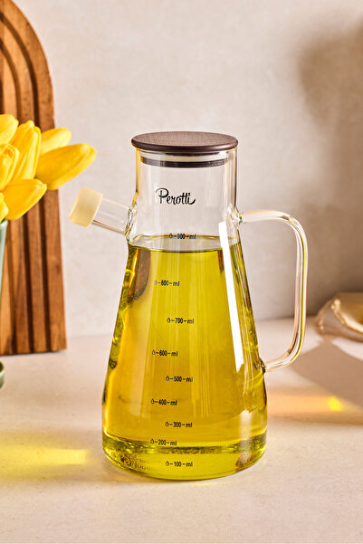 Perotti Gael Wood Akasya Kapak Borosilikat Cam Yağlık-Sirkelik 900 ml