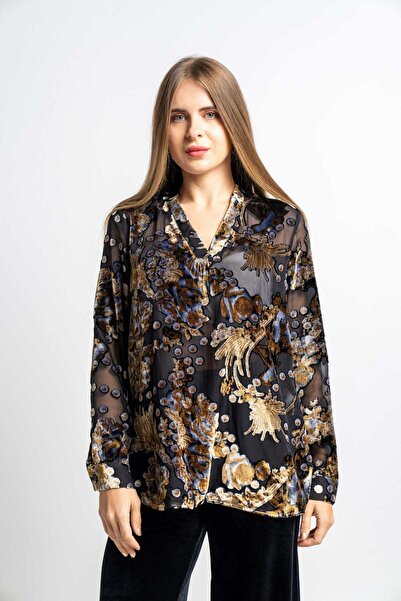 Nichii Floral Printed Long Sleeve Women's Blouse