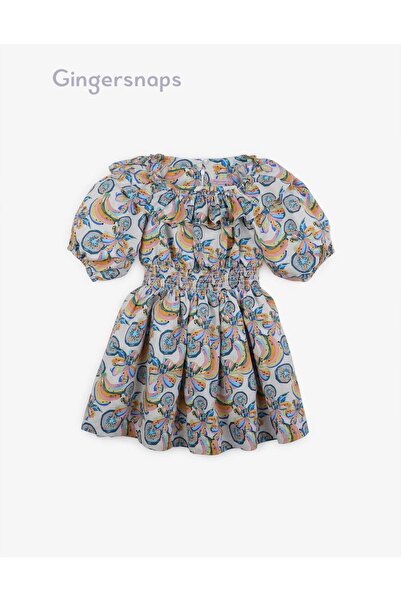 Gingersnaps Girls' Short Sleeve Cinched Floral Dress