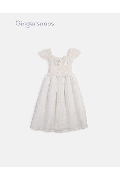 Gingersnaps Girls' Short Sleeve Gathered Dress, Flared Skirt