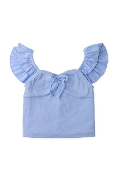 Gingersnaps بلوزة مضلعة بأكمام قصيرة للبنات