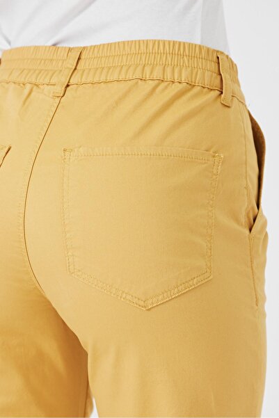 VENA Norah Bought Elasticated Gabardine Trousers - Honey Foam.