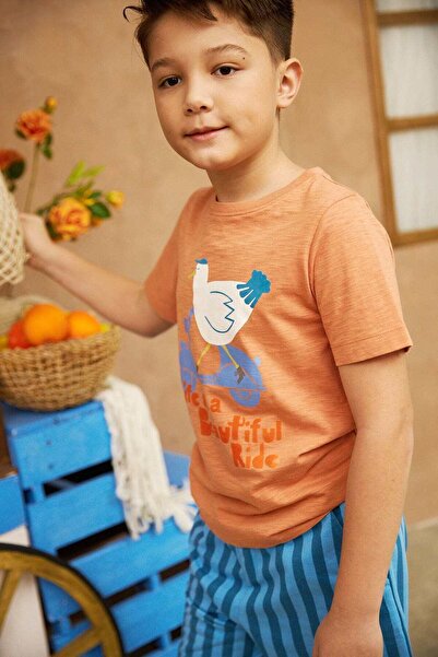 Gingersnaps تي شيرت للأولاد بأكمام قصيرة وطبعة أمامية