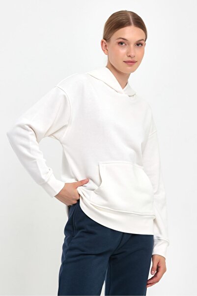VENA Women's Basic Hoodie Sweatshirt with Hood - Ivory