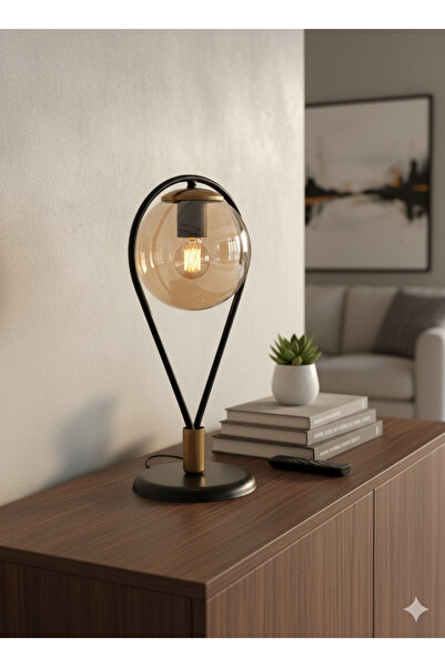 Genel Markalar Damla Siyah Eskitme Abajur Bal 2li Set