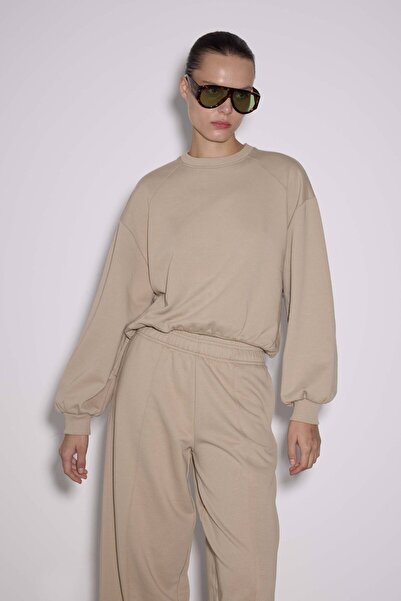 BABOKAH Dikişli Balon Kol Sweatshirt