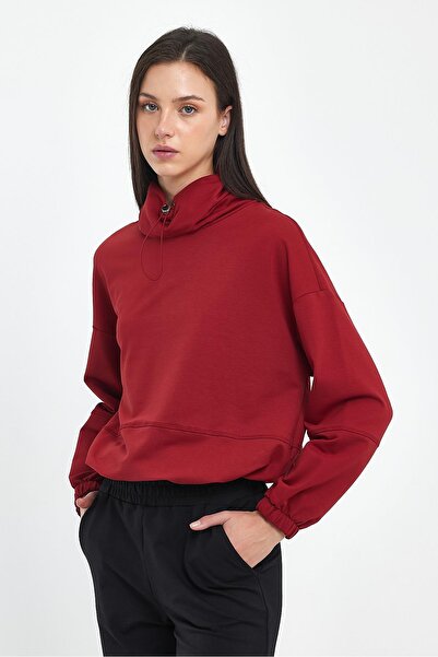 VENA Φούτερ με λεπτομέρεια στο λαιμό Norah - Κόκκινο