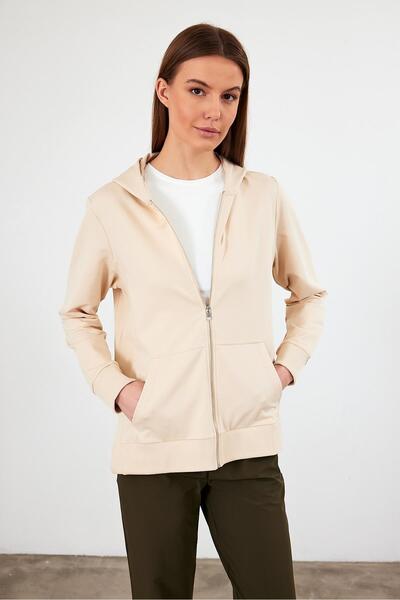 VENA Φούτερ Gwen με σχισμή στο πλάι και φερμουάρ-πέτρα