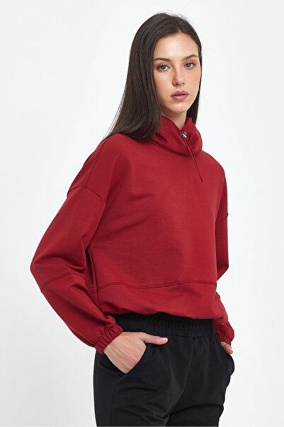 VENA Φούτερ με λεπτομέρεια στο λαιμό Norah - Κόκκινο